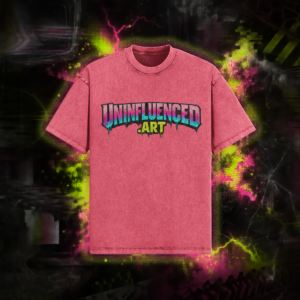 Uninfluenced.art Oversized Snow-Wash T-Shirt Watermelon Pink 1